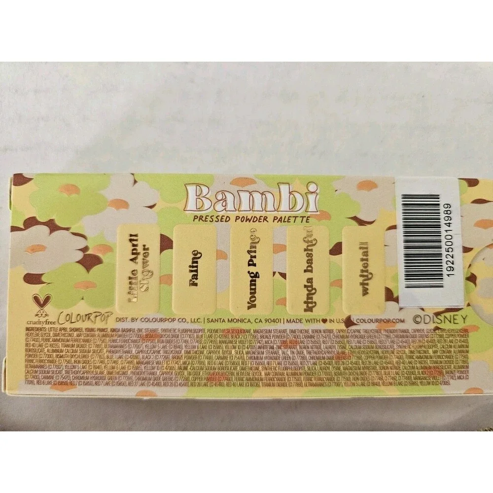 Colourpop X Disney Bambi Palette & Woven Cosmetic Case W/ Mickey Mouse Charm